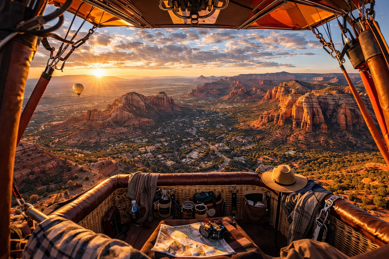 Group balloon adventure over Sedona
